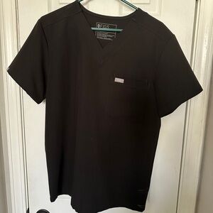 Figs Men's Black Short Sleeve V-Neck Tee